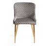 Kent - Grey Velvet Fabric Chairs with Gold Legs (Pair) Kent - Grey Velvet Fabric Chairs with Gold Legs (Pair)