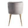 Kent - Grey Velvet Fabric Chairs with Gold Legs (Pair) Kent - Grey Velvet Fabric Chairs with Gold Legs (Pair)