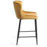 Kent - Mustard Velvet Fabric Bar Stools with Black Legs (Pair) Kent - Mustard Velvet Fabric Bar Stools with Black Legs (Pair)
