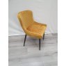 Kent - Mustard Velvet Fabric Chair with Black Legs (Single) - Grade A3 - Ref #0446 Kent - Mustard Velvet Fabric Chair with Black Legs (Single) - Grade A3 - Ref #0446