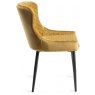 Kent - Mustard Velvet Fabric Chairs with Black Legs (Pair) Kent - Mustard Velvet Fabric Chairs with Black Legs (Pair)