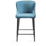 Kent - Petrol Blue Velvet Fabric Bar Stools with Black Legs (Pair) Kent - Petrol Blue Velvet Fabric Bar Stools with Black Legs (Pair)