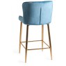 Kent - Petrol Blue Velvet Fabric Bar Stools with Gold Legs (Pair) Kent - Petrol Blue Velvet Fabric Bar Stools with Gold Legs (Pair)