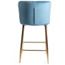 Kent - Petrol Blue Velvet Fabric Bar Stools with Gold Legs (Pair) Kent - Petrol Blue Velvet Fabric Bar Stools with Gold Legs (Pair)