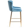 Kent - Petrol Blue Velvet Fabric Bar Stools with Gold Legs (Pair) Kent - Petrol Blue Velvet Fabric Bar Stools with Gold Legs (Pair)
