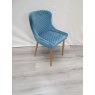 Kent - Petrol Blue Velvet Fabric Chair with Gold Legs (Single) - Grade A3 - Ref #0447 Kent - Petrol Blue Velvet Fabric Chair with Gold Legs (Single) - Grade A3 - Ref #0447