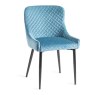Kent - Petrol Blue Velvet Fabric Chairs with Black Legs (Pair) Kent - Petrol Blue Velvet Fabric Chairs with Black Legs (Pair)
