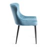 Kent - Petrol Blue Velvet Fabric Chairs with Black Legs (Pair) Kent - Petrol Blue Velvet Fabric Chairs with Black Legs (Pair)