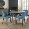 Kent - Petrol Blue Velvet Fabric Chairs with Black Legs (Pair) Kent - Petrol Blue Velvet Fabric Chairs with Black Legs (Pair)