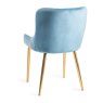 Kent - Petrol Blue Velvet Fabric Chairs with Gold Legs (Pair) Kent - Petrol Blue Velvet Fabric Chairs with Gold Legs (Pair)