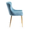 Kent - Petrol Blue Velvet Fabric Chairs with Gold Legs (Pair) Kent - Petrol Blue Velvet Fabric Chairs with Gold Legs (Pair)