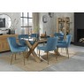 Kent - Petrol Blue Velvet Fabric Chairs with Gold Legs (Pair) Kent - Petrol Blue Velvet Fabric Chairs with Gold Legs (Pair)