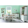 Bentley Designs Hampstead Two Tone 6-8 Seater Dining Set & 6 X Back Chairs Upholstered in Sand Fabric- feature