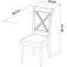 Bentley Designs Hampstead Two Tone 6-8 Seater Dining Set & 6 X Back Chairs Upholstered in Sand Fabric- chair line drawing