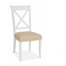 Montana Two Tone X Back Chair - Ivory Bonded Leather (Pair)