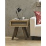 Nordic Aged Oak Lamp Table With Drawer - Grade A2 - Ref #0393