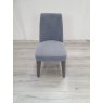 Nordic Aged Oak Upholstered Chair - Slate Blue (Single) - Grade A3 - Ref #0303 Nordic Aged Oak Upholstered Chair - Slate Blue (Single) - Grade A3 - Ref #0303