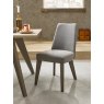 Nordic Aged Oak Upholstered Chair - Smoke Grey (Pair)