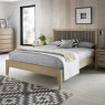 Oakland Aged Oak & Weathered Oak Slatted Bedstead 135cm Double