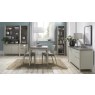 Palermo Grey Washed Oak 2-4 Seater Table & 2 Low Slat Back Chairs in Titanium Fabric