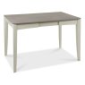 Bentley Designs Bergen Grey Washed Oak & Soft Grey 2-4 Seater Dining Set & 2 Low Slat Back Chairs Upholstered in Titanium Fab