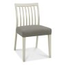 Bentley Designs Bergen Grey Washed Oak & Soft Grey 2-4 Seater Dining Set & 2 Low Slat Back Chairs Upholstered in Titanium Fab