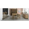 Palermo Oak 4-6 Seater Table & 4 Low Slat Back Chairs in Grey Bonded Leather