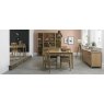 Palermo Oak 4-6 Seater Table & 4 Slat Back Chairs in Black Gold Fabric