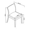 Bentley Designs Bergen Oak 4-6 Seater Dining Set & 4 Upholstered Chairs in Black Gold Fabric- chair line drawing
