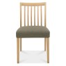 Bentley Designs Bergen Oak Low Slat Back Chair- Black Gold Fabric- Pair- front on