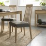 Palermo Oak Slat Back Chair - Black Gold Fabric (Pair)