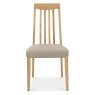 Bentley Designs Bergen Oak Slat Back Chair- Grey Bonded Leather- Pair- front on