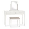 Rivendell White Stool - Pebble Grey Fabric Rivendell White Stool - Pebble Grey Fabric