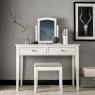 Rivendell White Stool - Pebble Grey Fabric Rivendell White Stool - Pebble Grey Fabric
