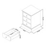 Rivendell Soft Grey 3 Drawer Nightstand - Grade A3 - Ref #0527 Rivendell Soft Grey 3 Drawer Nightstand - Grade A3 - Ref #0527